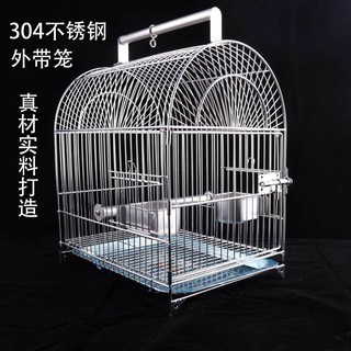 Lồng chim bằng thép không gỉ 304 Châu Âu sang trọng da hổ, hoa mẫu đơn vẹt di động nuôi sáo đá