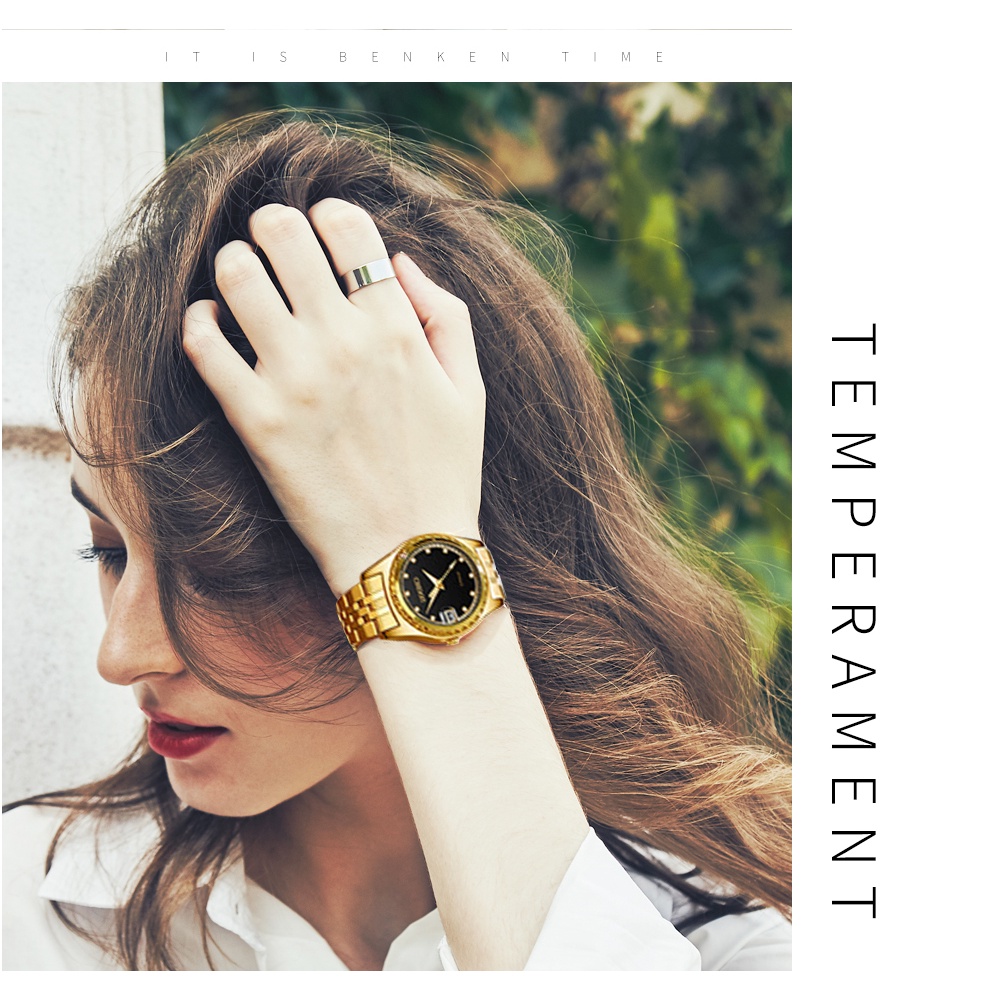 Đồng Hồ Chống Thấm Nước Bằng Thép Không Gỉ Đính Kim Cương Thời Trang Sang Trọng Chexi