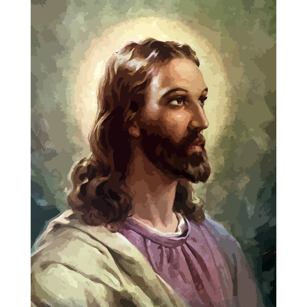 Tranh 40*50cm đã căng khung - THIÊN CHÚA - Tranh sơn dầu số hóa tự tô màu theo số