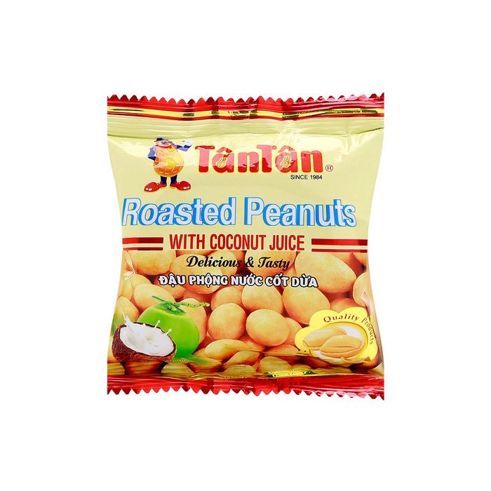 Đậu Phộng Nước Cốt Dừa Tân Tân Peanuts With Coconut (Lốc 10 gói x 16g)