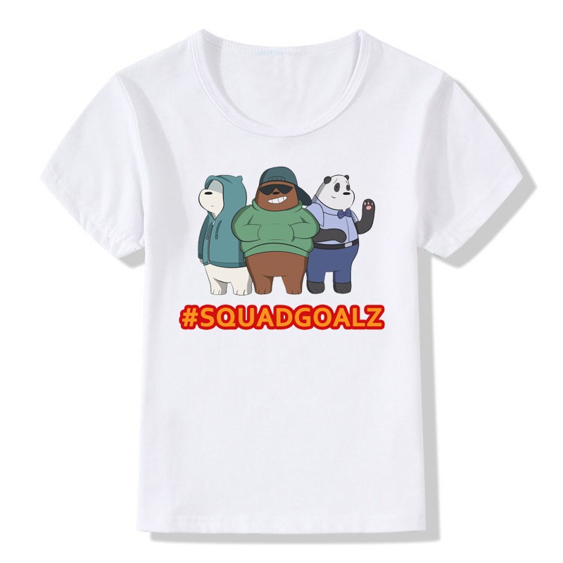 Áo Thun In Hình We Bare Bears Dễ Thương Cho Bé