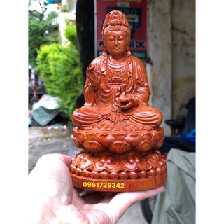 Tượng Phật Quan Âm gỗ hương và bách xanh