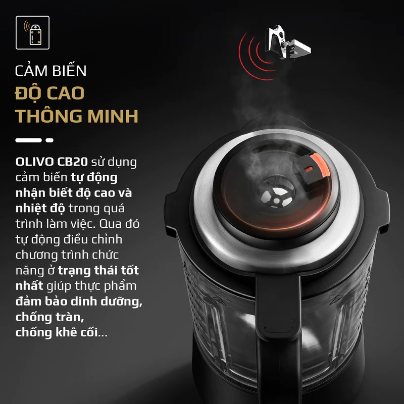 Máy Làm Sữa Hạt Olivo CB20 12 Chức Năng Công Suất 2000W