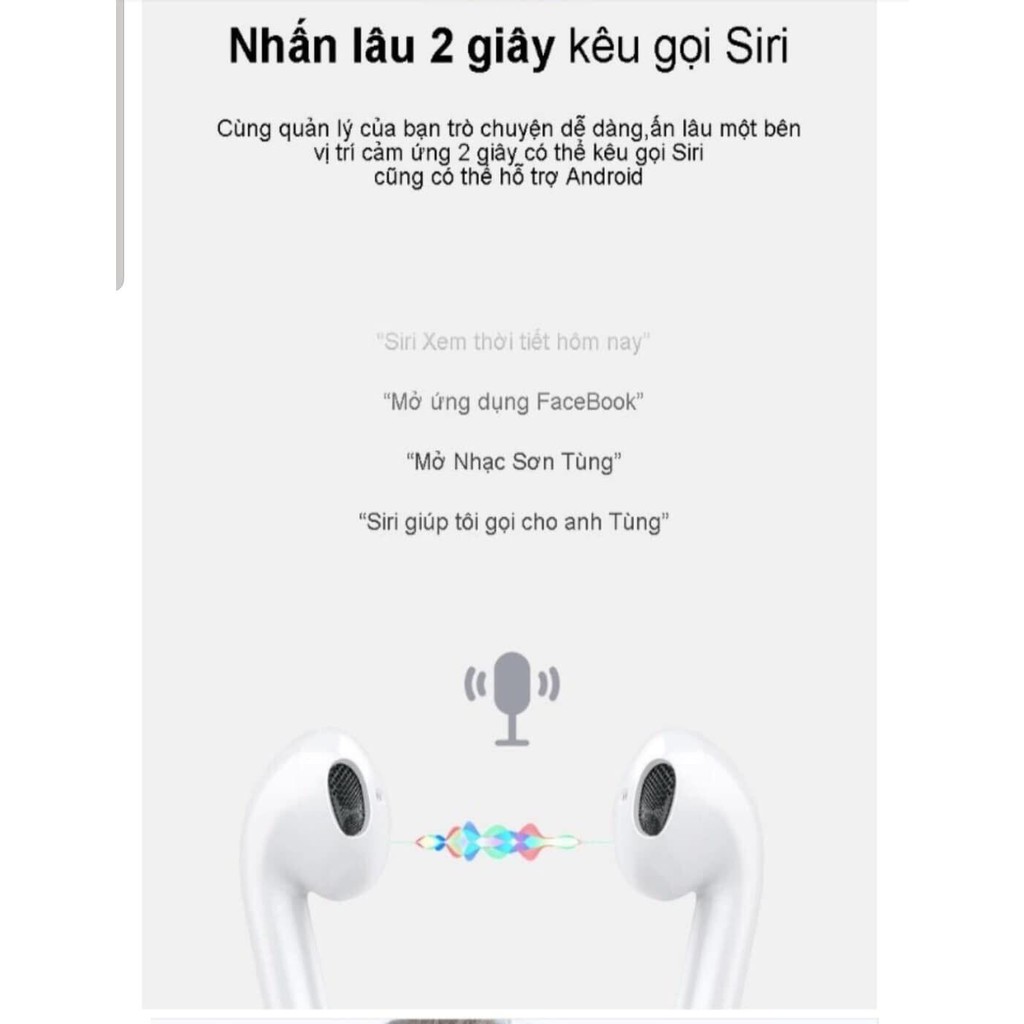 Tai Nghe Không Dây I18 Tws Bluetooth 5.0 Điều Khiển Cảm Ứng Âm Thanh 3D Cho IPhone Xiaomi Huawei