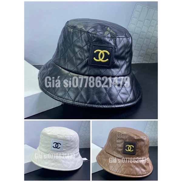 mũ vành cụp nón bucket da mềm xịn vnxk thêu chữ guxxxxi sành điệu thời trang nữ