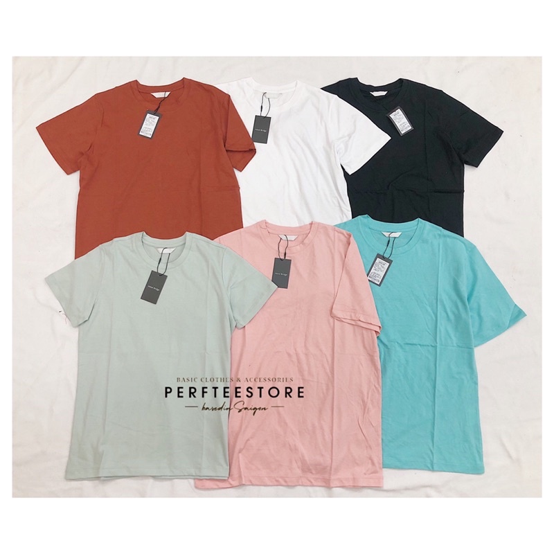 Áo thun trơn cổ tròn Mind Bridge form dành cho nữ cotton 2 chiều xuất Hàn • Perftee Store