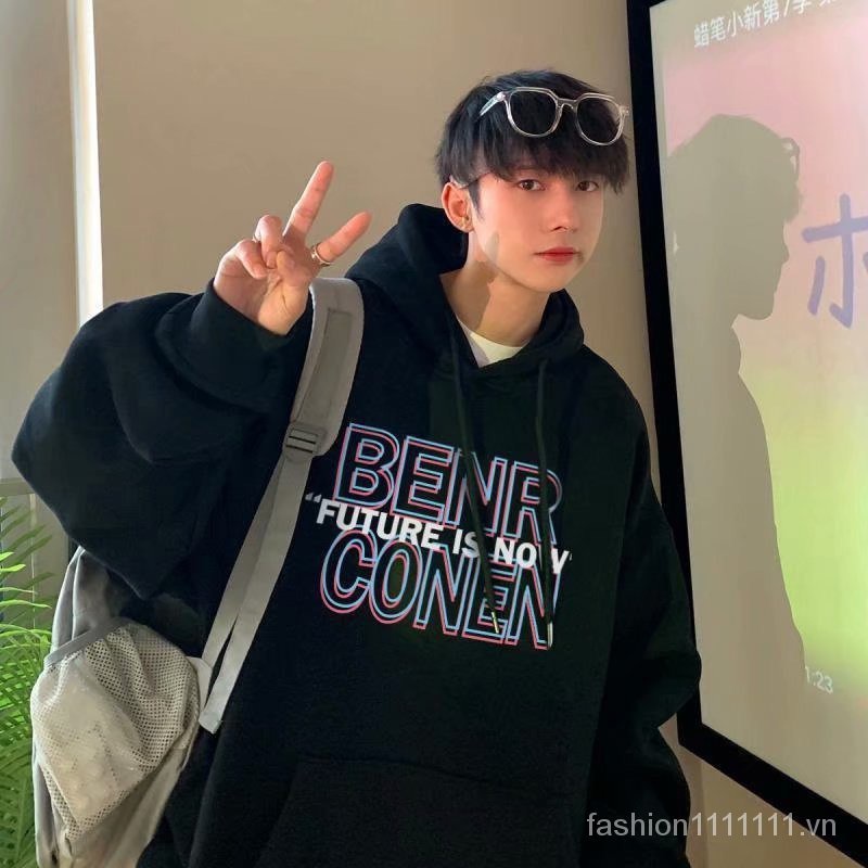 Áo hoodie, áo nỉ in hình họa tiết BENRCONEN vải nỉ cotton form rộng unisex phong cách ulzzang