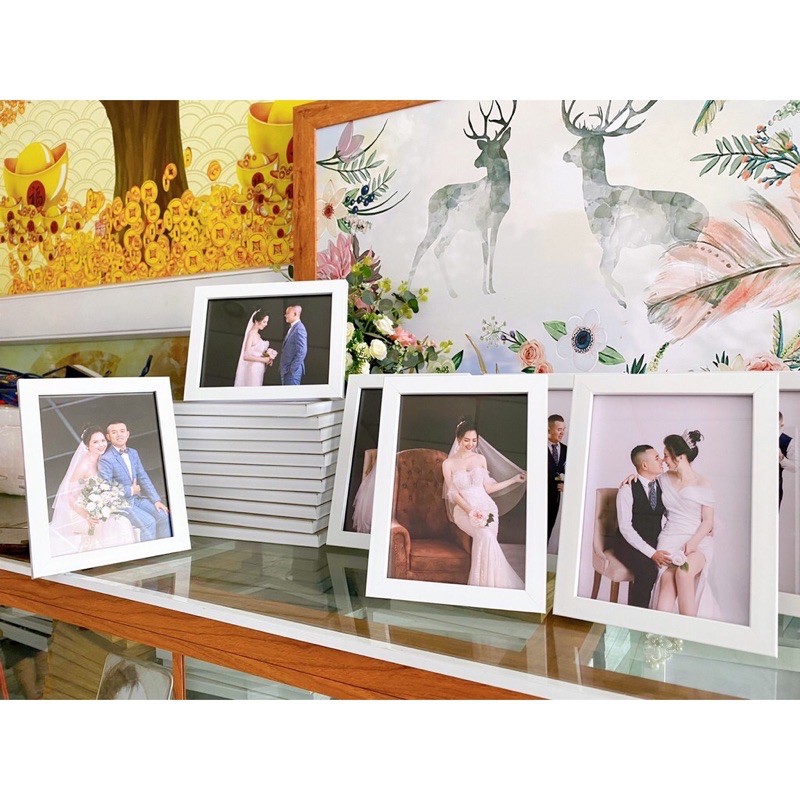[Cao cấp] Khung ảnh cưới để bàn 10x15cm,13x18cm phong cách Hàn quốc ( kèm chân để bàn, không kèm ảnh)