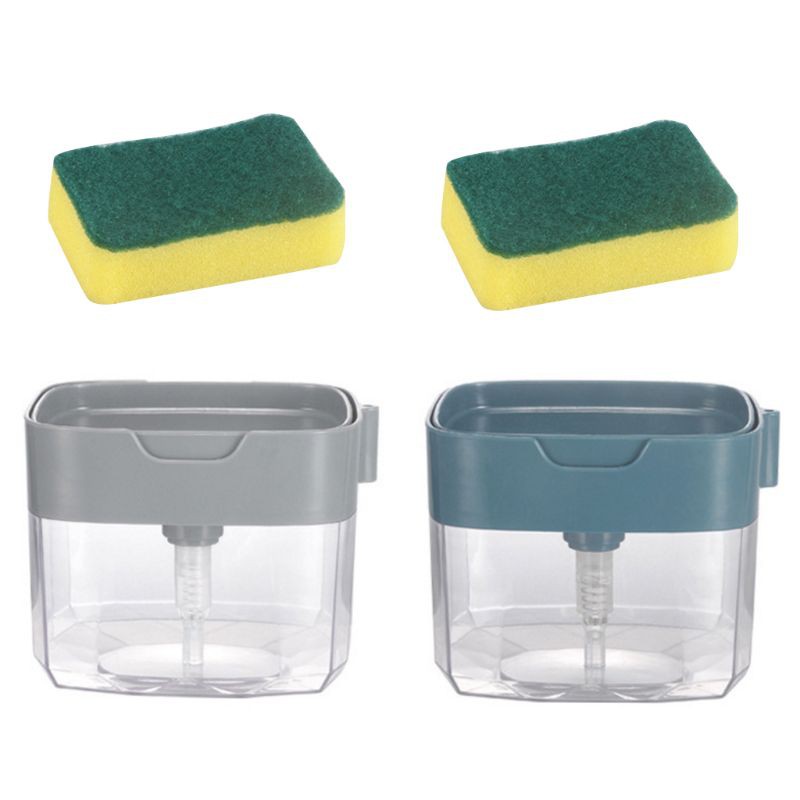 cc 2-in-1 Pump Soap Dispenser Box and Sponge for Kitchen Dish Soap and Sponge Case