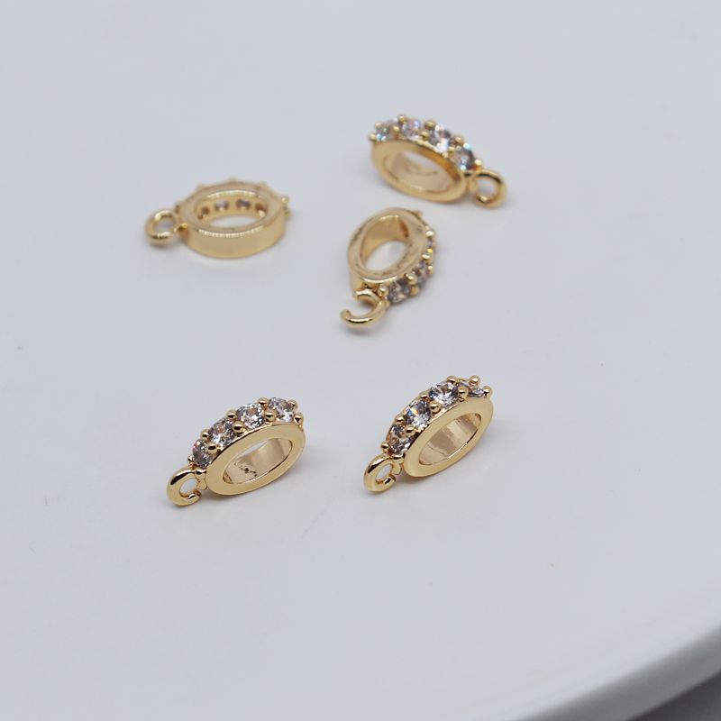 Móc Khóa Hạt Ngọc Trai Zircon Mạ Vàng 14K Dùng Làm Đồ Trang Sức Thủ Công diy