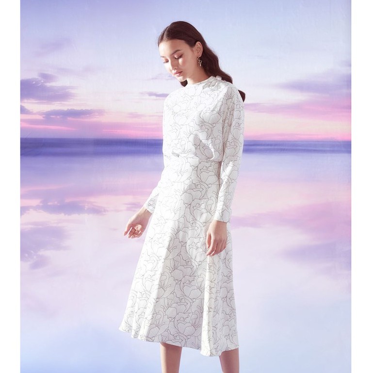 [Hiệu Elise] Chân váy trắng họa tiết Elise