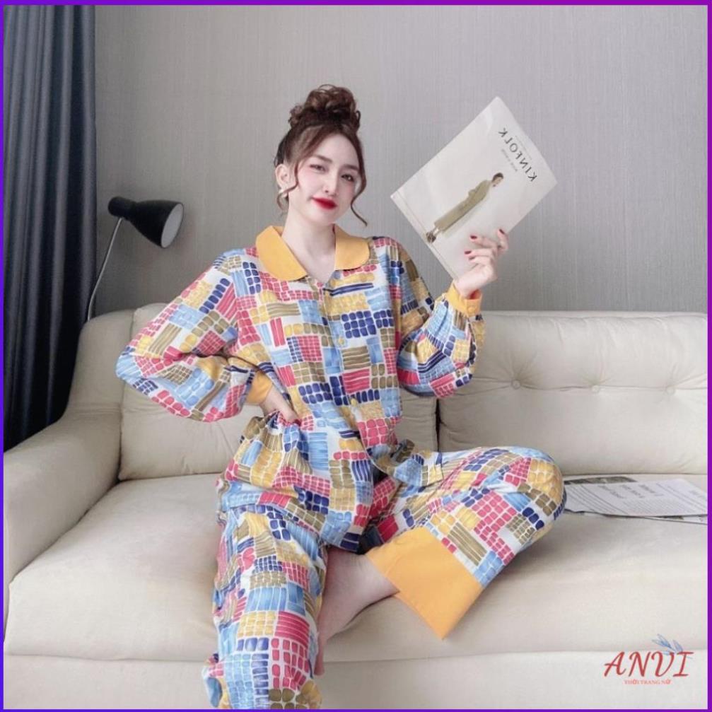 Đồ Ngủ Nữ Lụa Latin ANVI,  Bộ Ngủ Mặc Nhà Pijama Dễ Thương Thiết Kế Cao Cấp <62Kg . | BigBuy360 - bigbuy360.vn