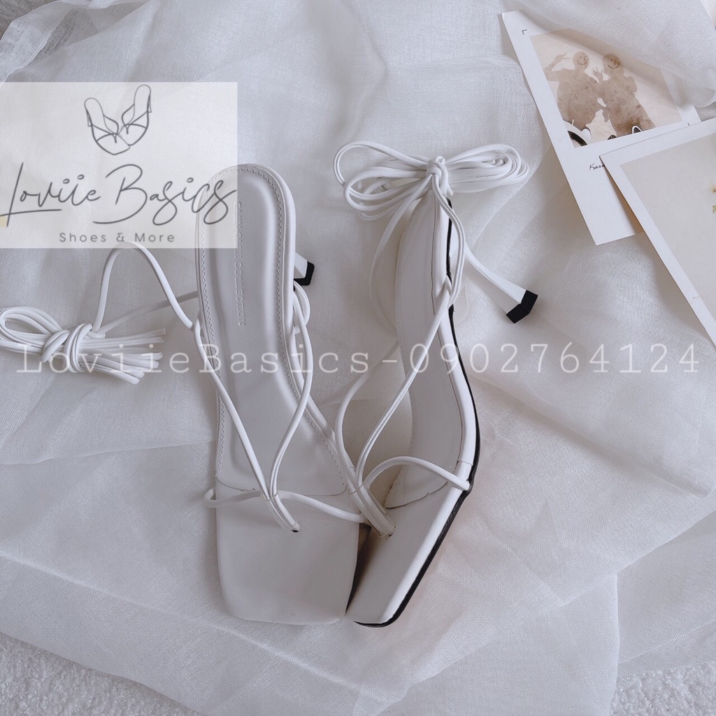 GIÀY CAO GÓT LOVIIE BASICS - GUỐC THỜI TRANG CỘT DÂY - SANDAL NỮ GÓT NHỌN 7 PHÂN G220423