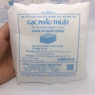 Gói 10 Miếng  Gạc Phẫu Thuật Tiệt Trùng, Băng Cố Định vết Thương Tanaphar