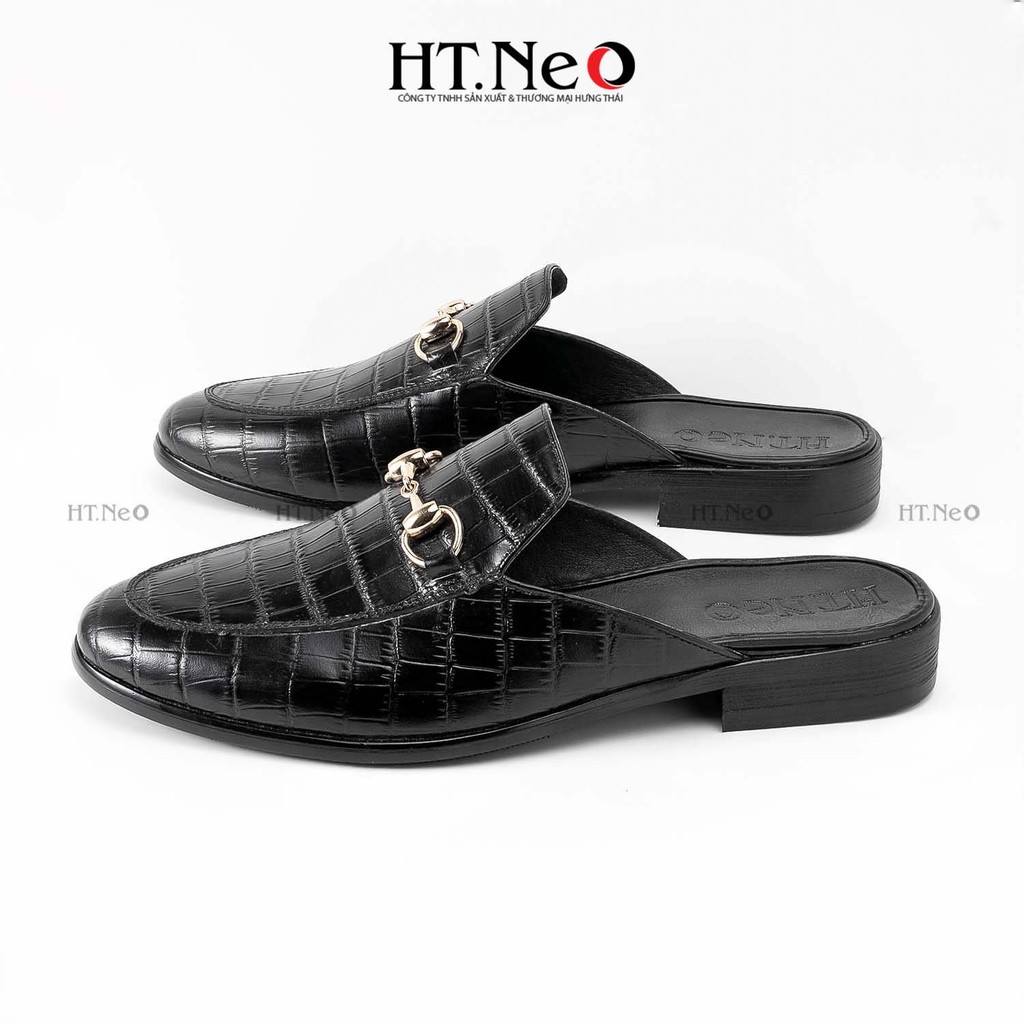 Giày mules nam - Giày sục nam HT.NEO Mẫu sục nam da bò thật cao cấp, Khuy kim loại sang trọng , đế phip gỗ xịn S002 | BigBuy360 - bigbuy360.vn