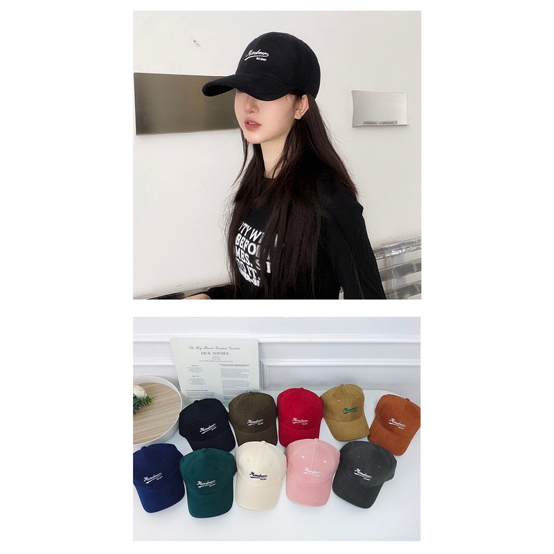 Mũ Lưỡi Trai Mềm Vành Cong In Chữ Thời Trang Bốn Mùa Phong Cách Hàn Quốc Chất Lượng Cao