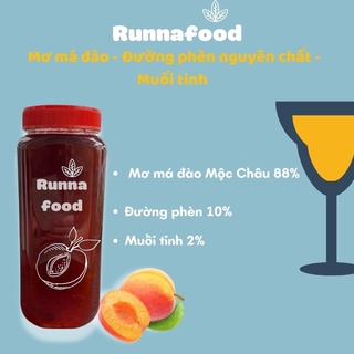 Siro Mơ muối Runna food Nguyên quả Với Đường Phèn Nguyên Chất giúp giải nhiệt, bù chất điện giải cho cơ thể