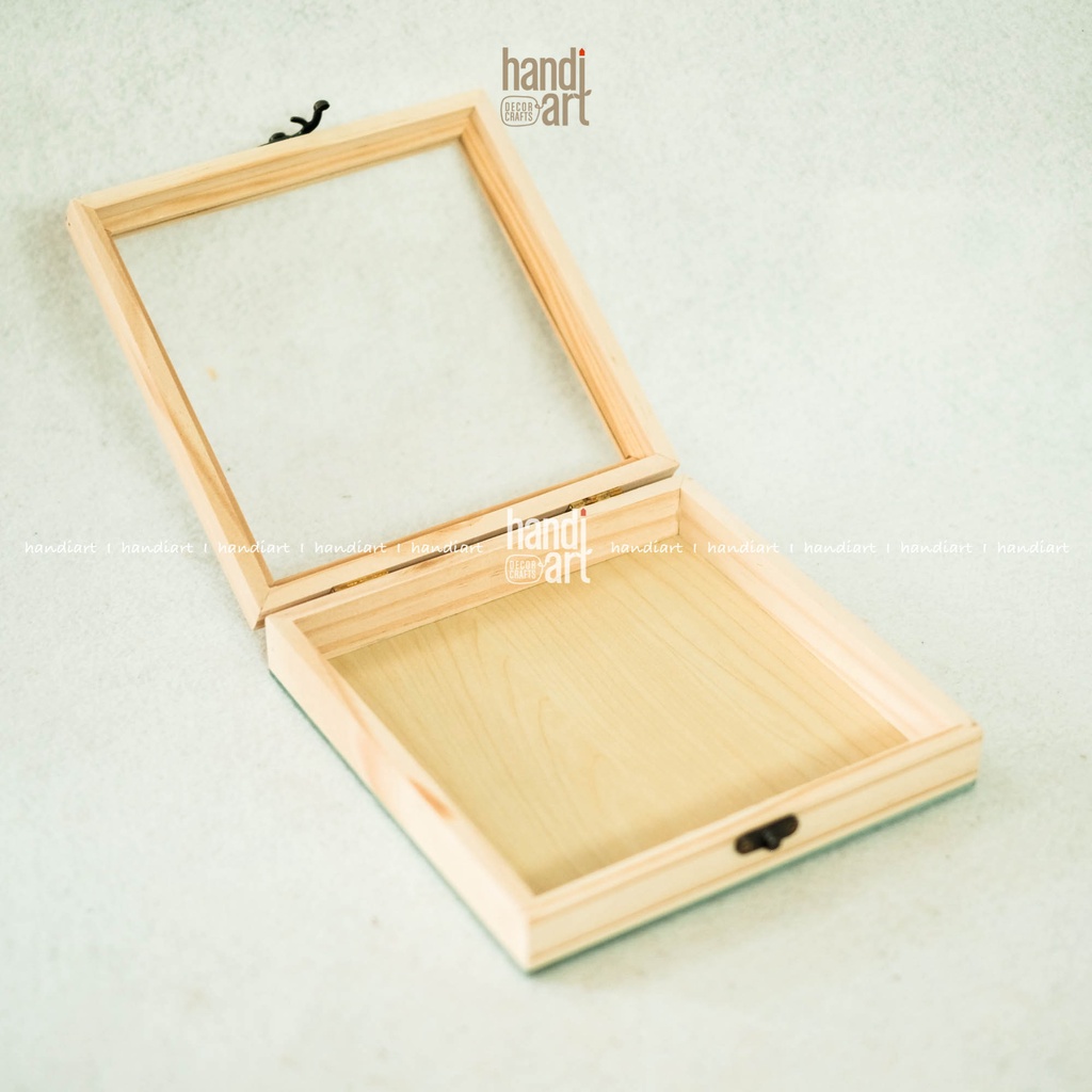 Hộp gỗ trang trí 20x20x4.5cm - Hộp đèn 3D, tranh hộp