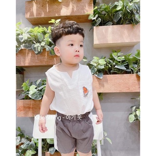 Xả Set đũi cổ V que kem cho bé trai