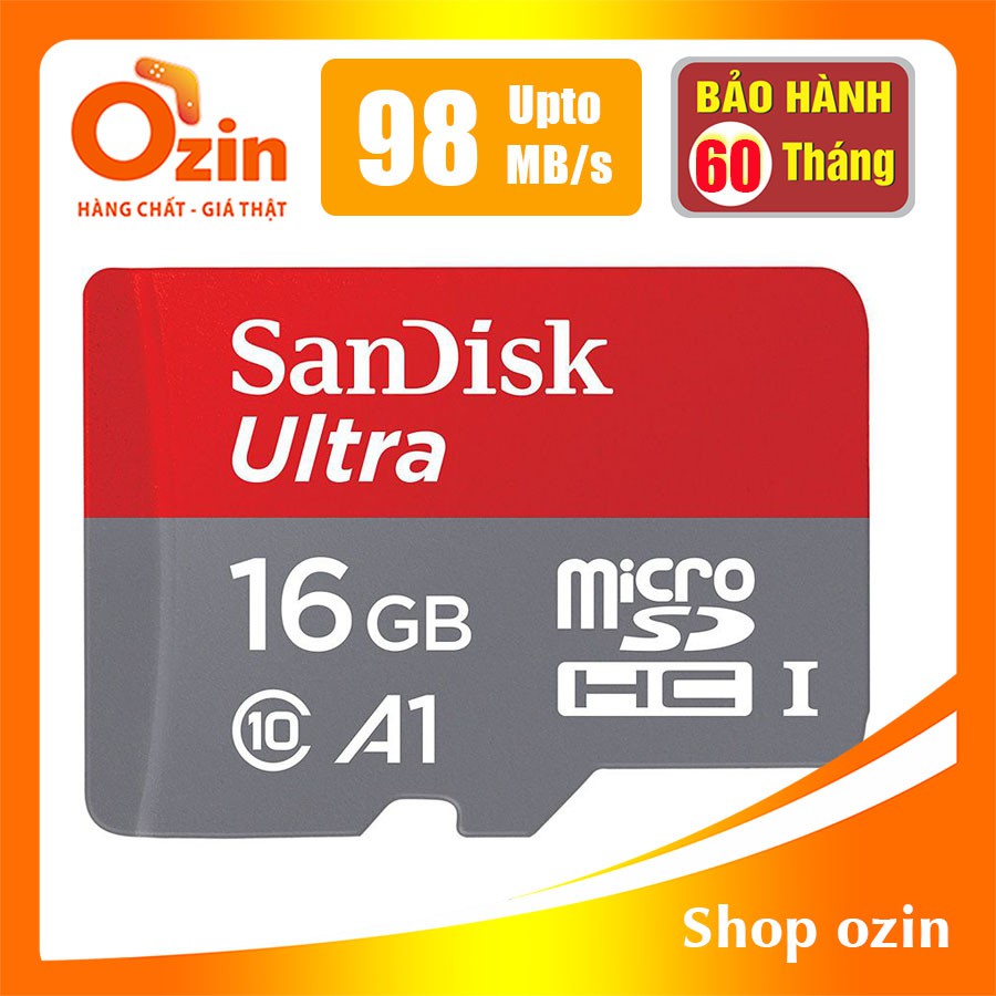 [RẺ VÔ ĐỊCH] Thẻ nhớ micro SD sandisk Ultra A1 128GB 64GB 32GB 16GB 100Mb/s