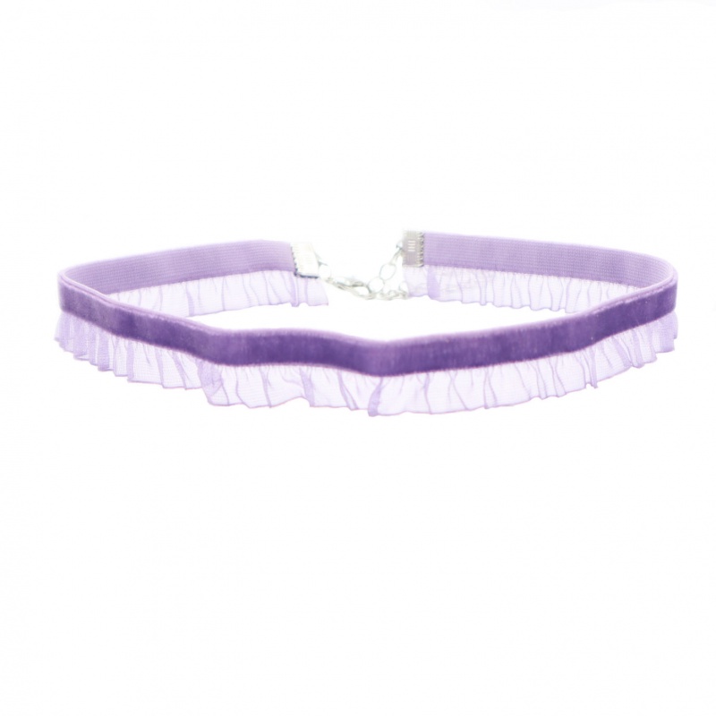 Vòng Cổ Choker Màu Tím Thời Trang Xuân Hè Xinh Xắn Cho Nữ