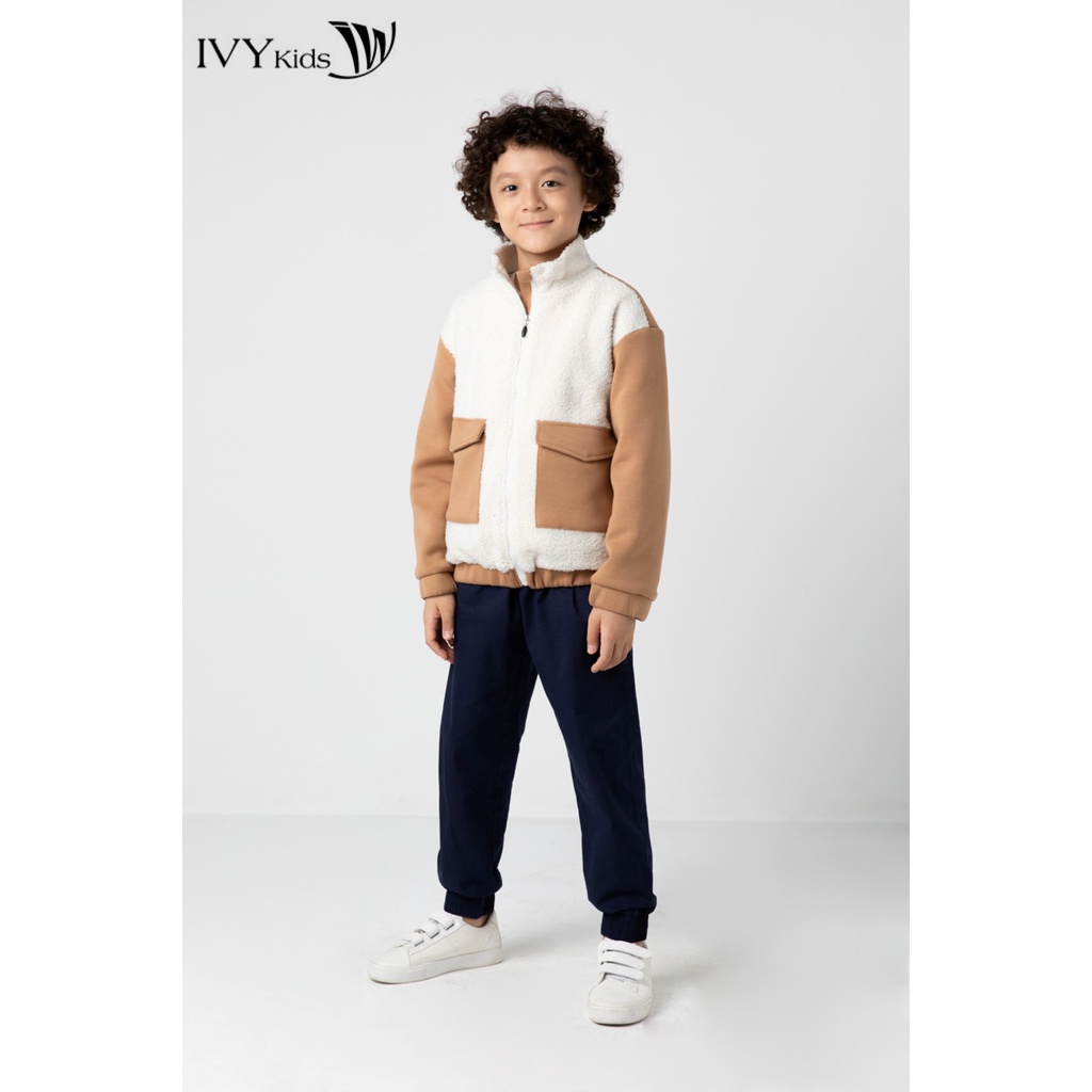 Áo khoác phối lông bé trai IVY moda MS 70K1194