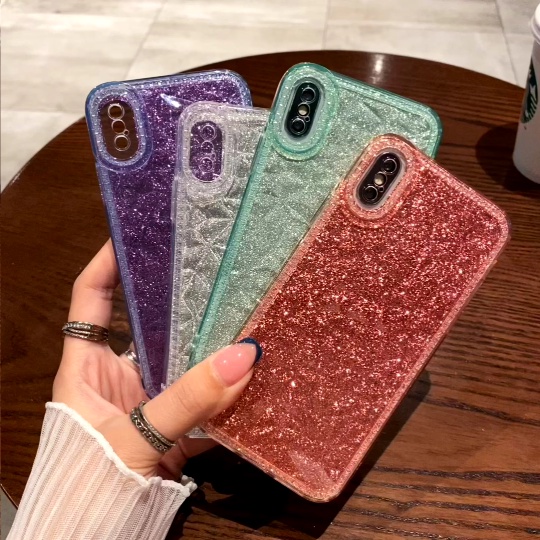 Ốp Điện Thoại Silicon Mềm Trong Suốt Lấp Lánh Chống Sốc Cho iPhone 6 6s 7 8 Plus SE 2022 2020 X XR Xs Max
