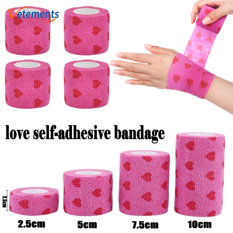 Băng Keo Dán Vết Thương Co Giãn Thoáng Khí Nhiều Kích Cỡ Hình Trái Tim Đỏ Bằng Vải Không Dệt