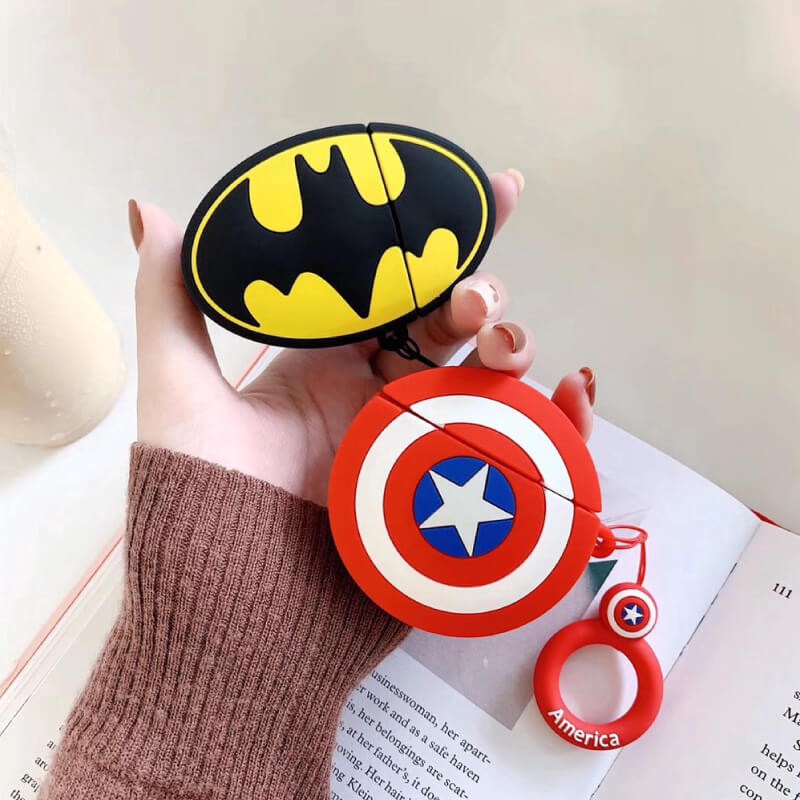 Case Airpods Batman, vỏ ốp đựng bảo vệ tai nghe bluetooth Airpod 1 2 Pro chất liệu silicon