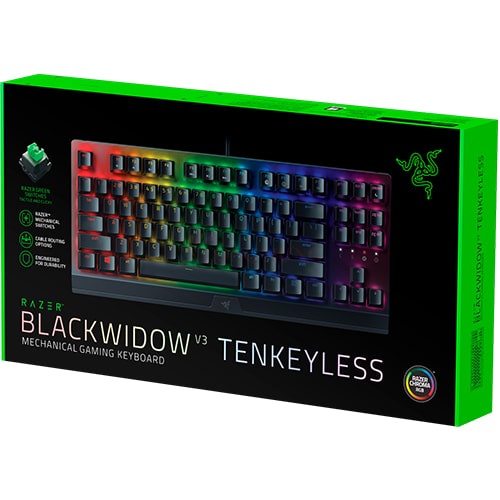 Bàn phím cơ có dây Gaming Razer BlackWidow V3 Tenkeyless - Hàng chính hãng - 87 phím nhỏ gọn, LED Razer Chroma RGB