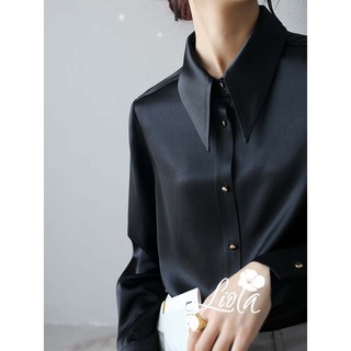 Áo sơ mi lụa - Áo SOMI lụa Satin dài tay cá tính