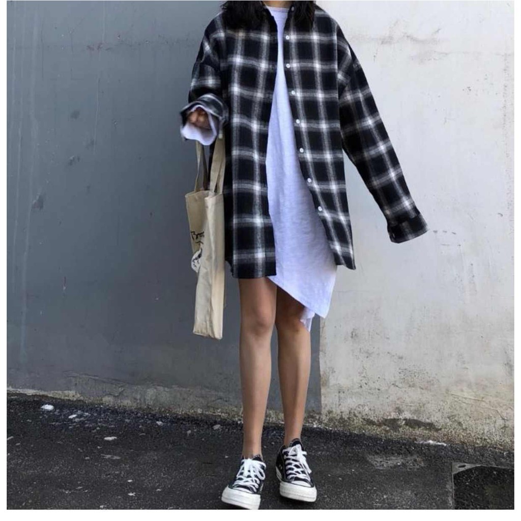 Áo sơ mi carro mẫu form rộng cá tính siêu hot hit