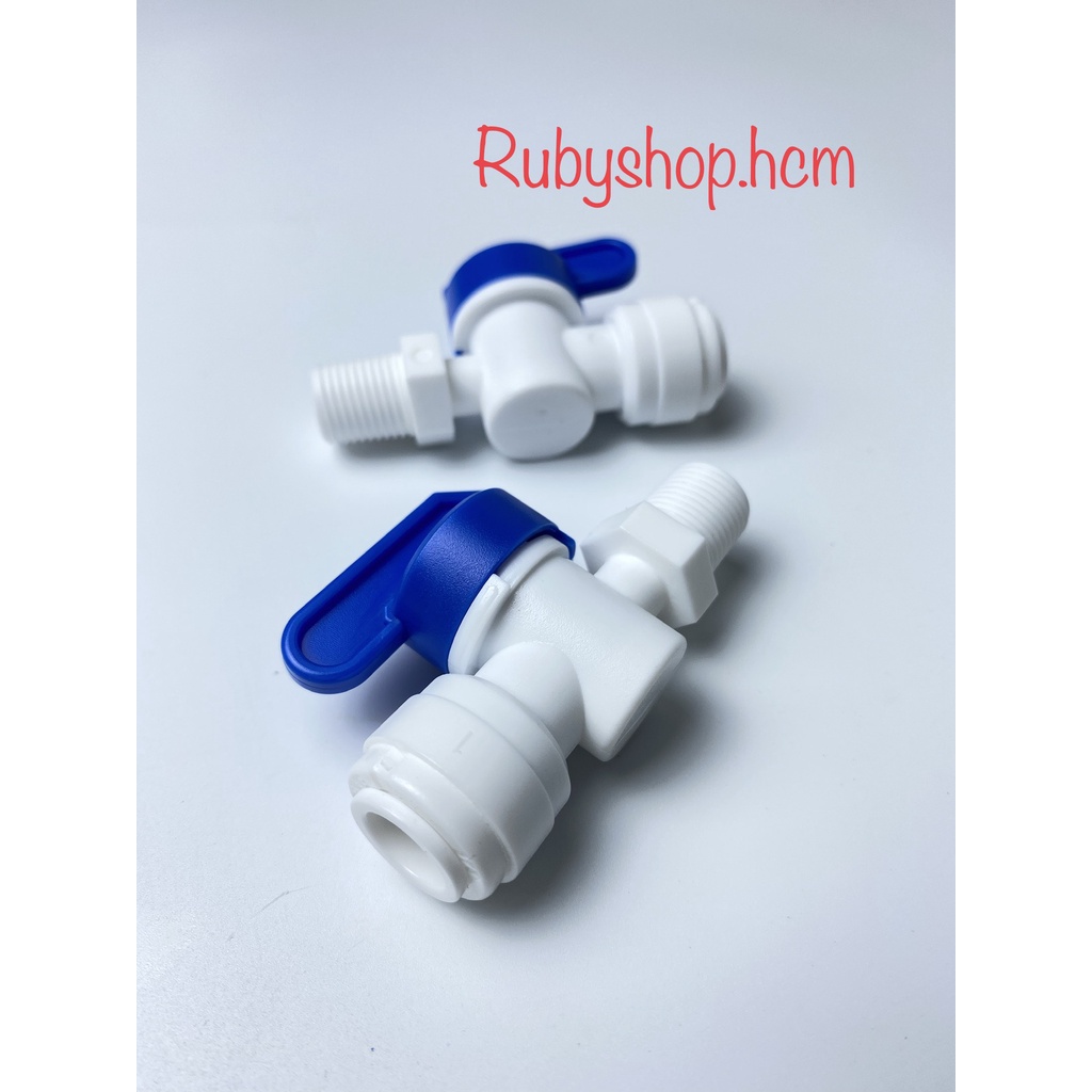 Van khóa nước 1 đầu ren ngoài 13/17/21 - 1 đầu nối nhanh ống 6mm hoặc 10mm Rubyshop.hcm
