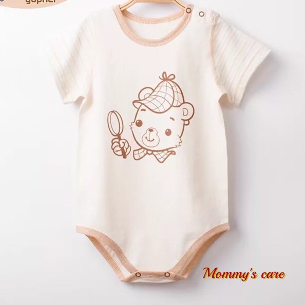 Body chip cộc tay hè 100% sợi cotton hữu cơ tự nhiên không hóa chất an toàn cho bé