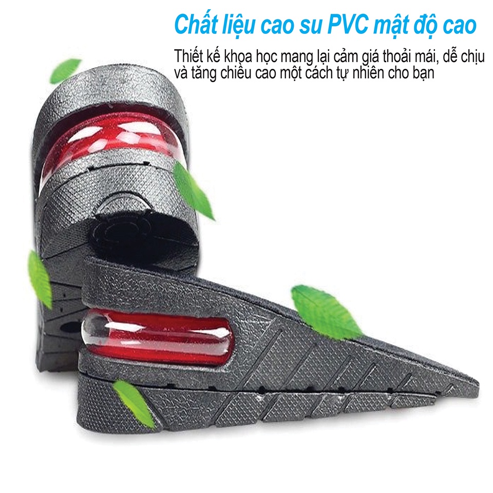 Lót Giày Tăng Chiều Cao Đệm Khí VISIBLE - AIR Thể Thao Nam Nữ MINSU M5502 Khử Mùi, Miếng Độn Tháo lắp Dễ Dàng