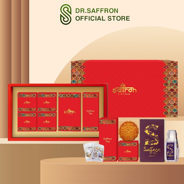 Hộp quà tặng 8/3 DELARA Saffron gồm 4 mứt Tết và nhụy hoa nghệ tây