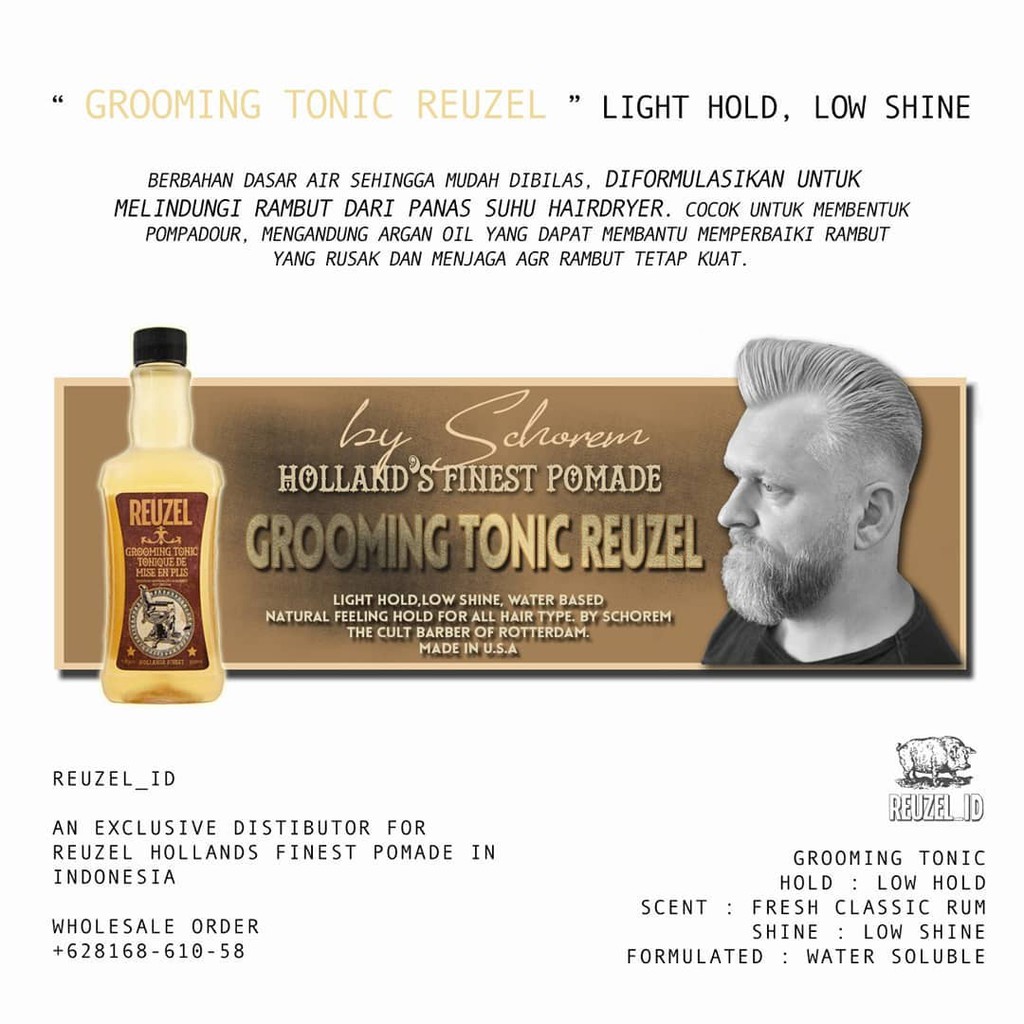 Dầu dưỡng tóc Reuzel Grooming Tonic - Chai 350ml