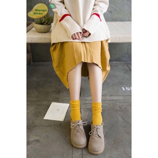 Set 5 đôi tất cao cổ Vintage len gân