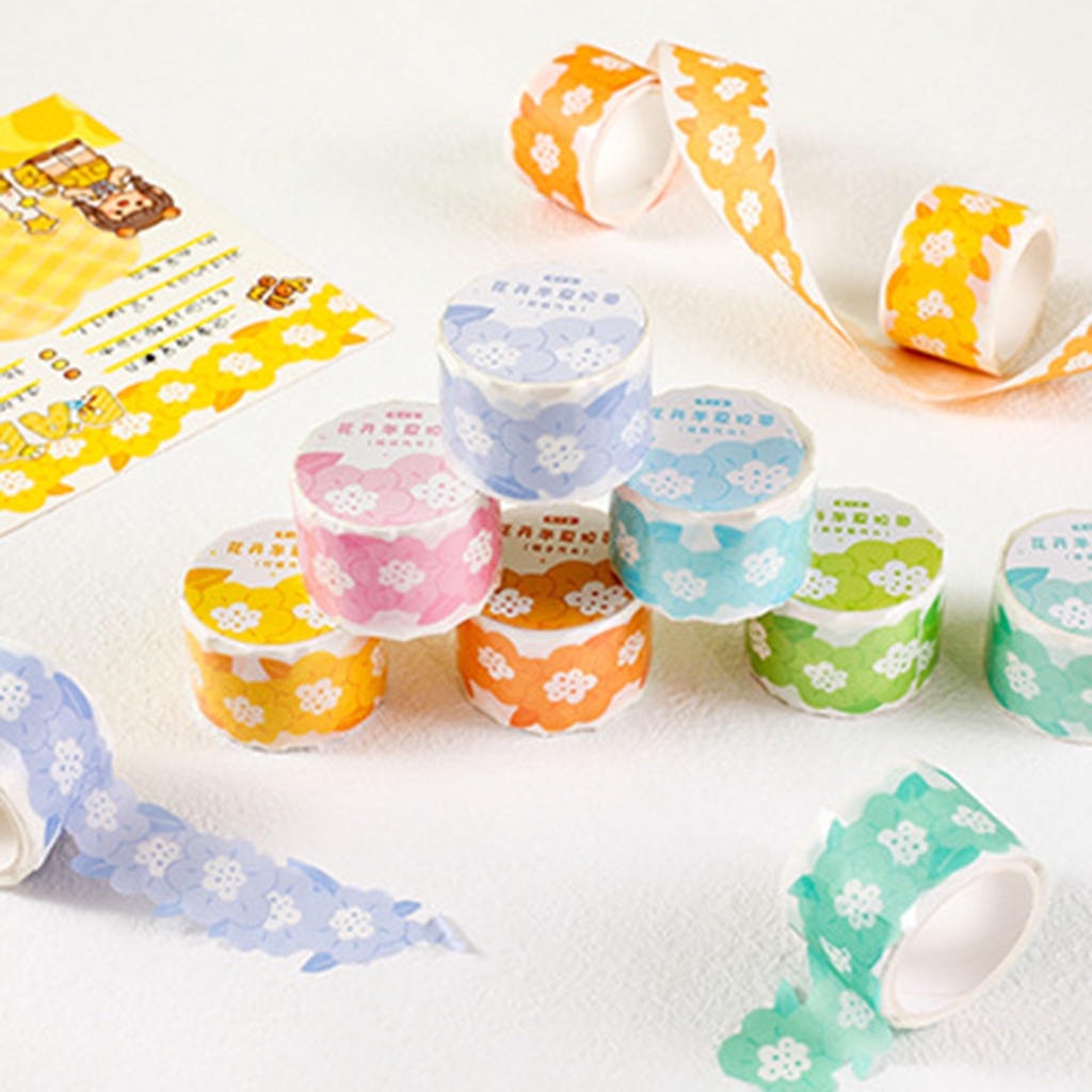 Cuộn Băng Dính Washi Hình Hoa Sáng Tạo Dễ Thương Trang Trí Sổ Tay DIY