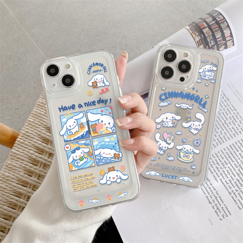 Ốp Điện Thoại Trong Suốt Hình Cinnamoroll / Không Gian Cho iPhone 13 12 11 X XS Pro 7 8 Plus Max XR