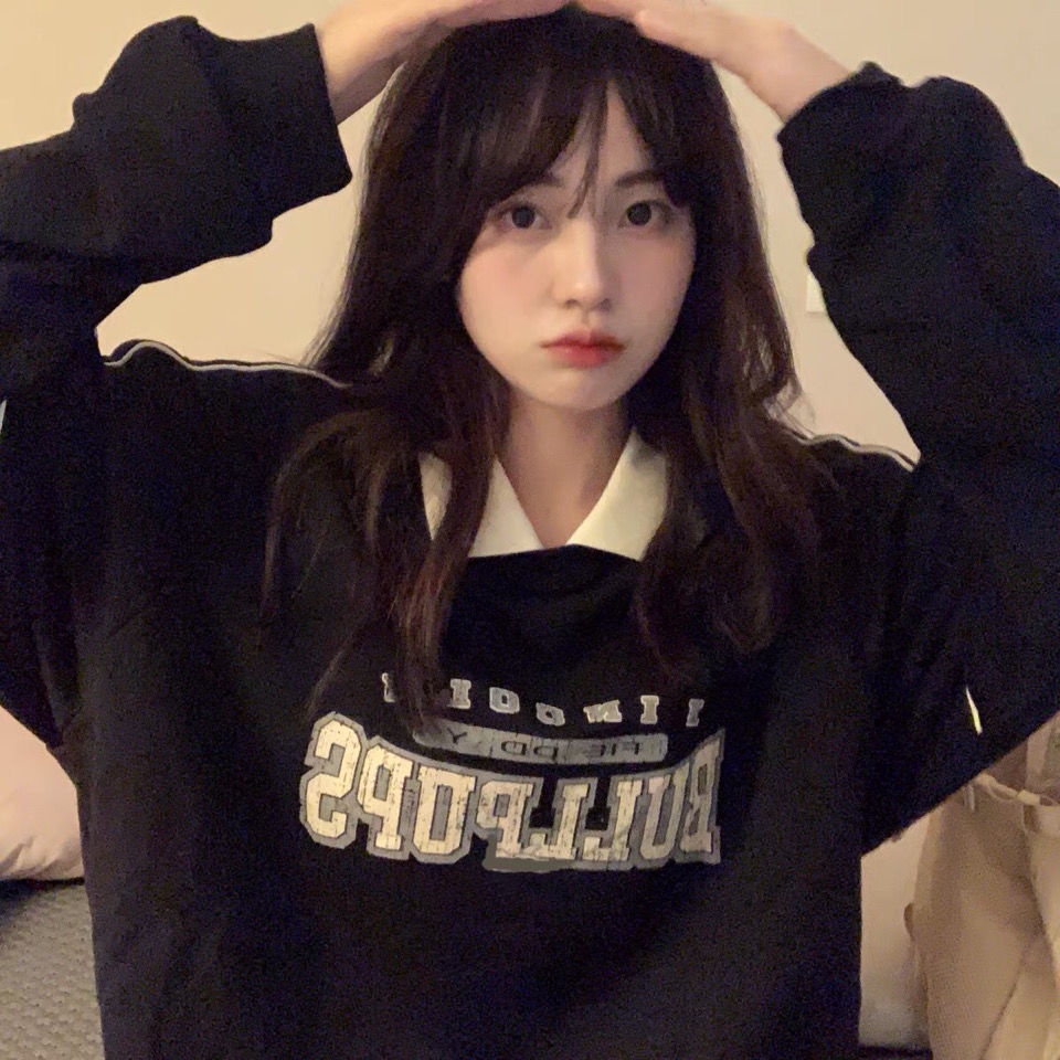 Áo Sweater Cổ Polo Dáng Rộng Thiết Kế Mới Thanh Lịch Cho Nữ