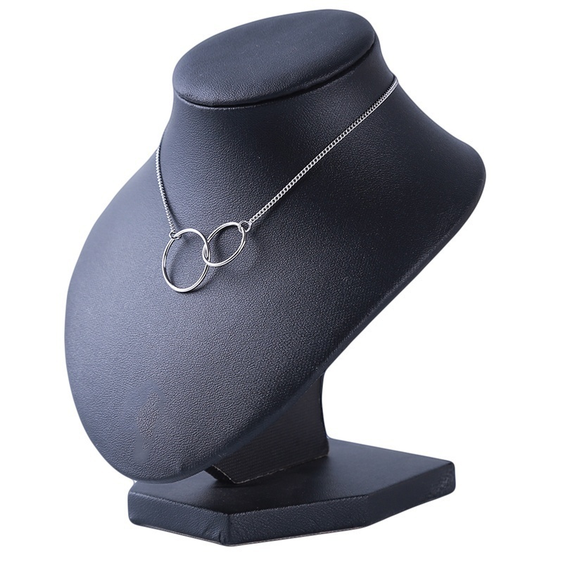 Korean Female Autumn Winter Sweater Double Ring Necklace Pendant