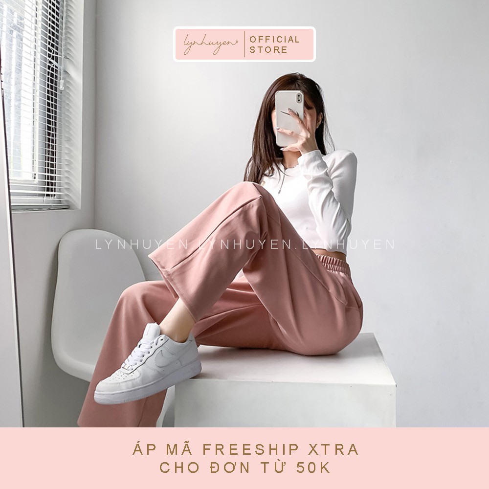 Quần Ống Rộng Suông Nữ Lưng Cao Lynhuyen - 2 Màu - Q009
