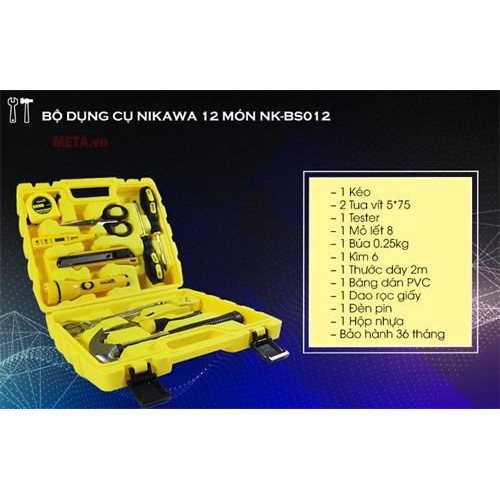 Bộ dụng cụ đa năng Nikawa 12 món NK-BS012