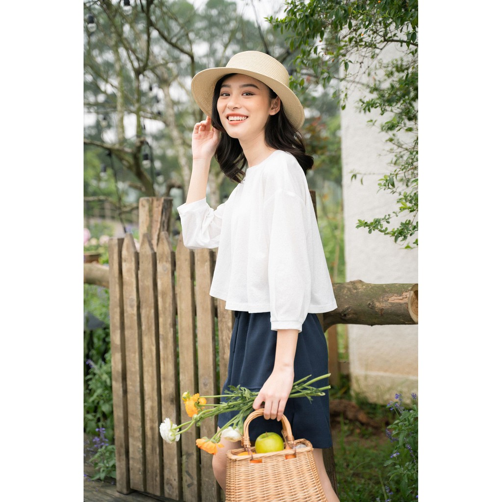 [Mã WASKT304 giảm 15% tối đa 30K đơn 99K] Áo Cổ Tròn Croptop[Madelen]