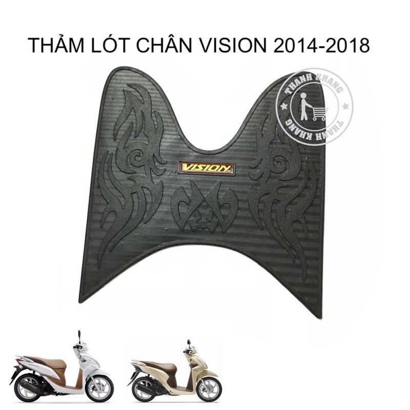Thảm lót chân cao su Thanh Khang cho xe Vision 2014-2020 (đen)
