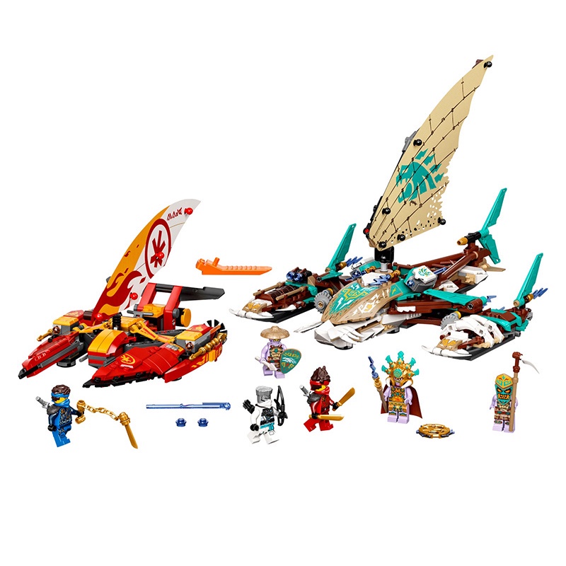 Đồ chơi giáo dục lắp Ráp mô hình 3083 Trận hải chiến Catamaran Ninja Catamaran Sea Battle Battleship Vehicle Season 15