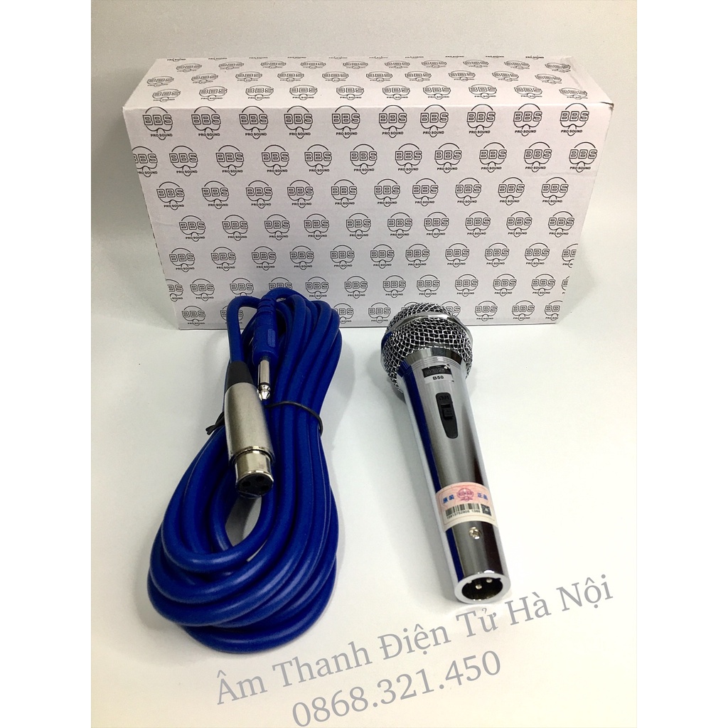 Micro Có Dây B50 2022 Dây Dài 6 Mét,Tay INOX Không Gỉ Siêu Chắc Chắn, Hút Giọng Tốt, Hỗ Trợ Chống Hú.