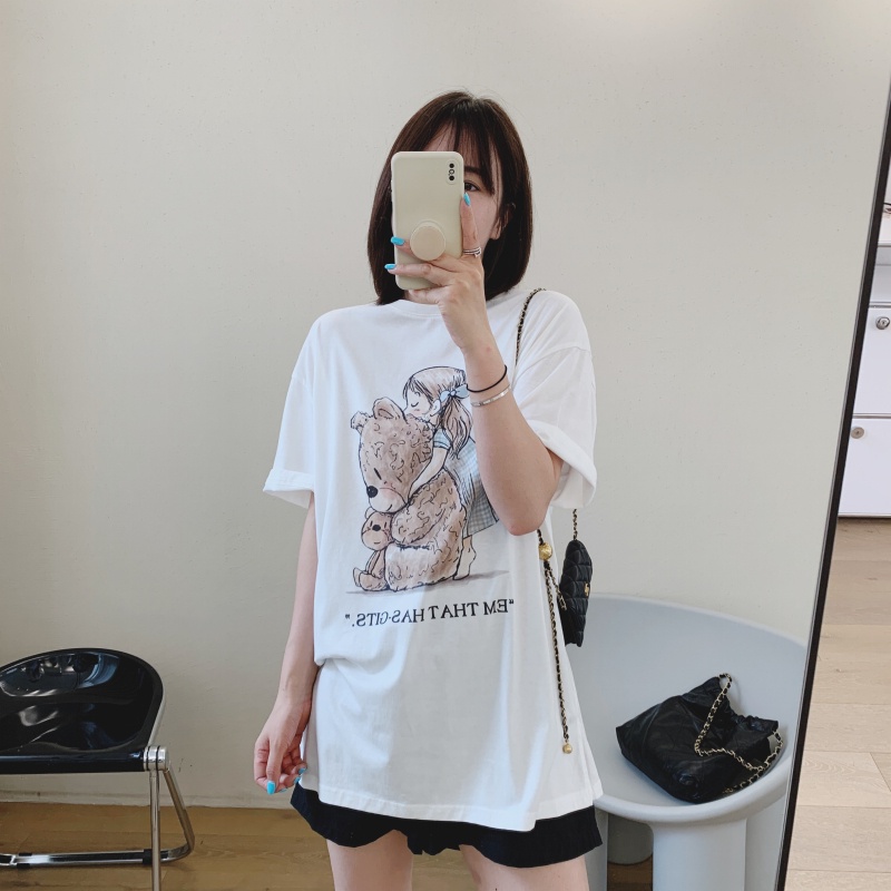 NRVP Áo Thun Cotton Tay Ngắn Cổ Tròn Màu Trơn Thời Trang Dành Cho Nữ