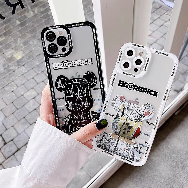 Ốp lưng iphone  trong  bear.brick viền nổi bảo vệ camera 6 6plus 7 7plus 8plus x xsmax 11 12 13 pro max plus promax